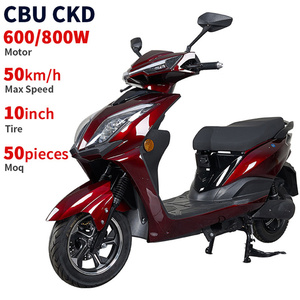 CKD SKD 10inch 2 Wheel Adult Batteries Electric Motorcycle 600/800W 50km/h Speed Chinese Retro Electric Moped Scooter for Sale