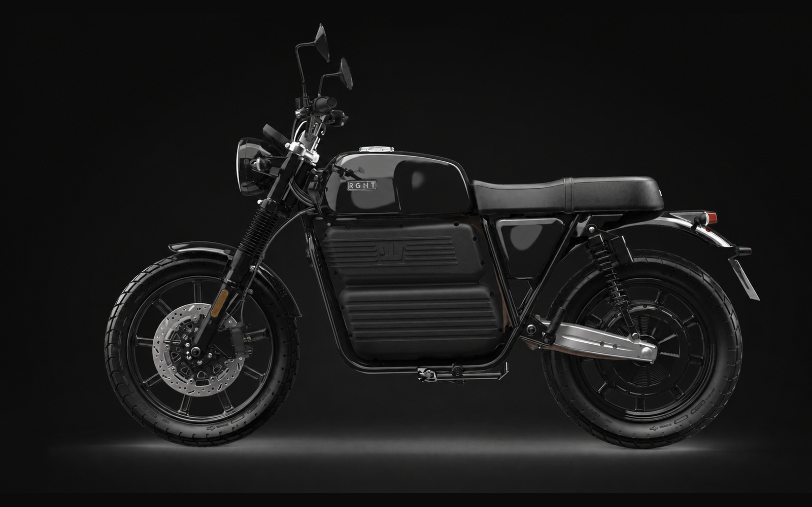 RGNT No.1 Scrambler high-performance electric motorcycle side profile